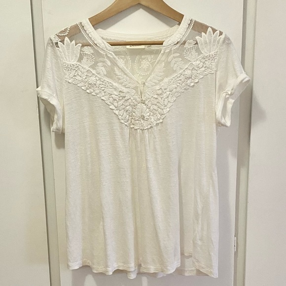 ANTHROPOLOGIE Deletta Linen Top with Lace - Picture 8 of 11